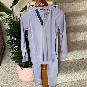 (2) Patagonia Capilene Long Sleeve Henley Shirt & Bottoms